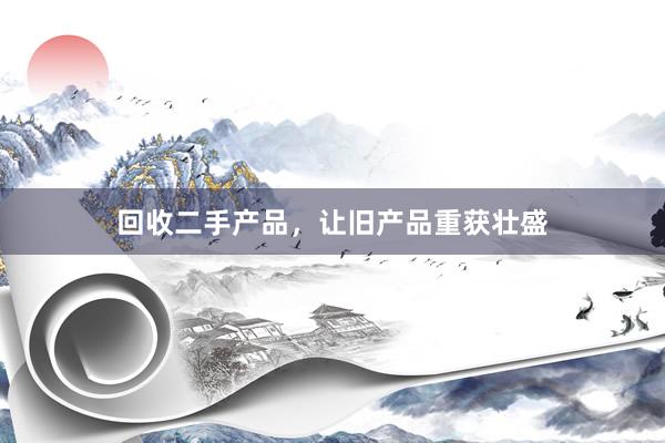 回收二手产品，让旧产品重获壮盛